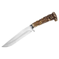 Cutit de vanatoare Stag Antlers, 30 cm, teaca cordura, maro - 1
