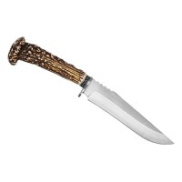 Cutit de vanatoare Stag Antlers, 30 cm, teaca cordura, maro - 6
