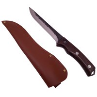 Cutit japonez IdeallStore®, lucrat manual, Hunter Swish, 27.5 cm, maro, teaca piele - 1