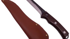 Cutit japonez IdeallStore®, lucrat manual, Hunter Swish, 27.5 cm, maro, teaca piele