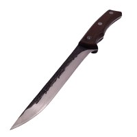 Cutit japonez IdeallStore®, lucrat manual, Hunter Swish, 27.5 cm, maro, teaca piele - 3