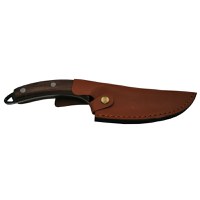 Cutit japonez lucrat manual, otel inoxidabil, 27.5 cm, maro, teaca piele inclusa - 5