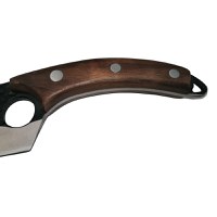 Cutit japonez lucrat manual, otel inoxidabil, 27.5 cm, maro, teaca piele inclusa - 4