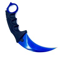 Cutit karambit cu tais CS:GO, teaca si snur de agatat, albastru metalic - 1