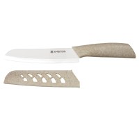 Cutit santoku AMBITION Skiv, 15 cm, lama ceramica, alb - 1