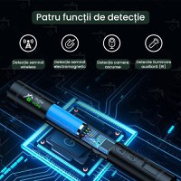 Detector Aparate Spionaj si camere ascunse, GlowforHome, Microfoane, Localizatoare GPS, Reportofoane, 1-8000MHZ, negru - 5