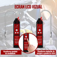 Detector de precizie ridicata a scurgerilor/ pierderilor de freon din sisteme Hvac, Auto etc., cu afisaj LCD, Rosu/Negru - 6