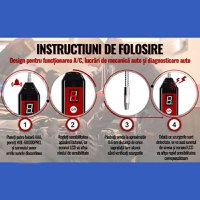 Detector de precizie ridicata a scurgerilor/ pierderilor de freon din sisteme Hvac, Auto etc., cu afisaj LCD, Rosu/Negru - 2