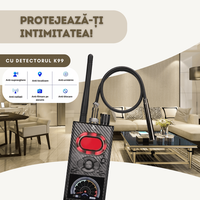 Detector profesional aparate spionaj, K99, camere, microfoane, localizatoare GPS sau GSM, autonomie 10h, LCD, functie AI - 5