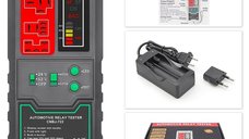 Detector Tester de Relee Auto Wireless Techstar® CNBJ-722, pentru 12V/24V , Compatibil cu Relee 4 si 5 Pini, Afisaj