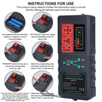 Detector Tester de Relee Auto Wireless Techstar® CNBJ-722, pentru 12V/24V , Compatibil cu Relee 4 si 5 Pini, Afisaj - 5