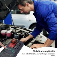 Detector Tester de Relee Auto Wireless Techstar® CNBJ-722, pentru 12V/24V , Compatibil cu Relee 4 si 5 Pini, Afisaj - 7
