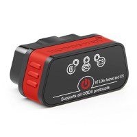 Diagnoza auto OBD2 KONNWEI KW901, Bluetooth 5.0, Buton ON-OFF, compatibil Android iOS, ELM 327 OBDII, Negru/Rosu - 4
