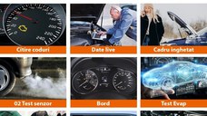 Diagnoza Auto OBD2 KONNWEI KW906, Bluetooth 5.0, Buton ON-OFF, Compatibil Android IOS, ELM 327 OBDII, Negru
