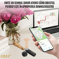 Dispozitiv Antipierdere Localizare GPS Tracker CZAY®, Compatibil iPHONE, Acoperire Globala, Bluetooth, Baterie Inclusa - 6