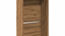 Dulap din lemn prelucrat, stejar artizanal, 100x50x200 cm, cu 1 raft