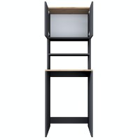 Dulap pentru masina de spalat, Hanah Home, pal melaminat, nuc si antracit, 65x60x183.6 cm - 10