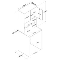 Dulap pentru masina de spalat, Hanah Home, pal melaminat, nuc si antracit, 65x60x183.6 cm - 11