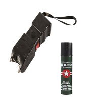 Electrosoc, negru, 400 KV, spray paralizant NATO 60 ml cadou - 3
