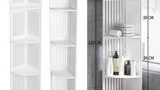 Etajera de colt pentru baie, cu 4 polite, multifunctional, din material rezistent la apa
