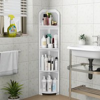 Etajera de colt pentru baie, cu 4 polite, multifunctional, din material rezistent la apa - 4