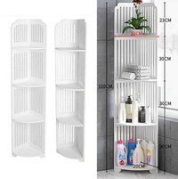 Etajera de colt pentru baie, cu 4 polite, multifunctional, din material rezistent la apa - 1
