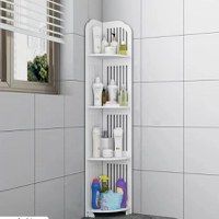 Etajera de colt pentru baie, cu 4 polite, multifunctional, din material rezistent la apa - 2