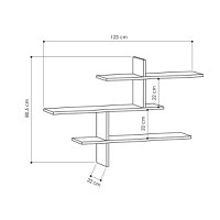 Etajera de perete, Hanah Home, pal melaminat, antracit, 123x80.5x22 cm - 1