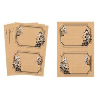 Etichete adezive decorative, model flori, bej, set 10 bucati, 9.2 x 7 cm - 1