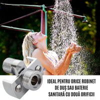 Excentric Reglabil Baterie Dus CZAY®, Racord Unghi Ajustare 0-40º, Accesoriu Instalare Robinet, Lungime Filet 25mm Cupru - 3