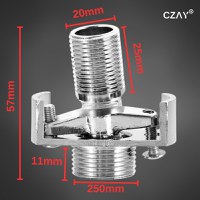 Excentric Reglabil Baterie Dus CZAY®, Racord Unghi Ajustare 0-40º, Accesoriu Instalare Robinet, Lungime Filet 25mm Cupru - 7