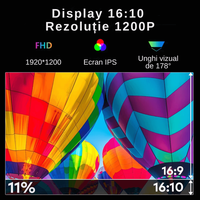 Extensie 3 ecrane pentru laptop, 3*16 inch, full HD, IPS, sRGB 100%, 1920*1200, USB Type-C/USB Type A - 9