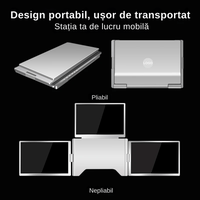 Extensie 3 ecrane pentru laptop, 3*16 inch, full HD, IPS, sRGB 100%, 1920*1200, USB Type-C/USB Type A - 1