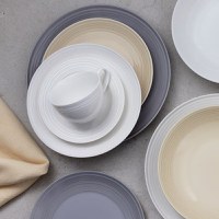Farfurie desert 21cm, portelan gri, AMBITION Linea - 2