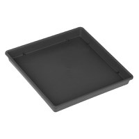 Farfurie ghiveci plastic, model patrata, culoare antracit, dimensiuni 29 x 29 x 3cm - 1