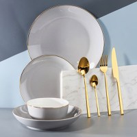 Farfurie plata 27cm, portelan, gri, AMBITION Royal - 3
