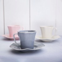 Farfurioara suport ceasca 11cm, gri, ceramica, AMBITION Diana Rustic - 3