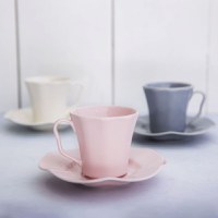 Farfurioara suport ceasca 15 cm, roz, ceramica, AMBITION Diana Rustic - 2