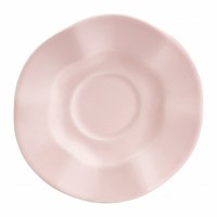 Farfurioara suport ceasca 15 cm, roz, ceramica, AMBITION Diana Rustic - 1