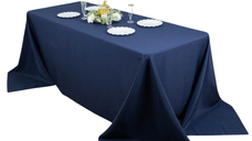 Fata de masa Kotonia Home Saten DeLux, 180 x 300 cm, damasc saten, 100% bumbac, bleumarin