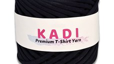 Fir panglica pentru crosetat tricotat si macrame, KaDi Extra Small, 3-5 mm, 110 m, 100% bumbac, culoare Negru