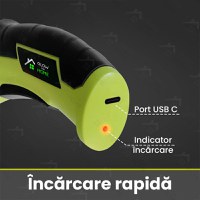 Foarfeca electrica universala pentru taiat carton, Piele,Plastic, Textil, GlowforHome, Lama rezerva, 2000mAh, Verde Lime - 3
