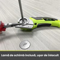 Foarfeca electrica universala pentru taiat carton, Piele,Plastic, Textil, GlowforHome, Lama rezerva, 2000mAh, Verde Lime - 7