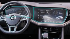Folie de protectie pentru navigatie Volkswagen Touareg 2018-2023, Duragon, silicon transparent, kit de instalare inclus