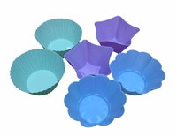 Forma din silicon pentru prajituri briose, model diverse, termorezistenta, 6 cavitati, 537COF - 3