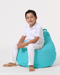 Fotoliu tip bean bag de gradina, Hanah Home, poliester, turcoaz, 60x60x25 cm, impermeabil - 5