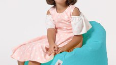 Fotoliu tip bean bag de gradina, Hanah Home, poliester, turcoaz, 60x60x25 cm, impermeabil