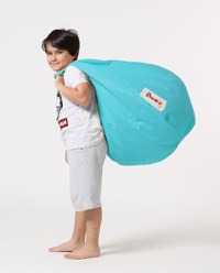 Fotoliu tip bean bag de gradina, Hanah Home, poliester, turcoaz, 60x60x25 cm, impermeabil - 2