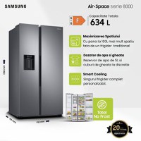 Frigider cu Usa Dubla si Congelator Samsung RS68A8840S9, 5 moduri, Dozator apa si gheata, 178x91cm, 634L, Clasa F - 3