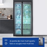 Frigider cu Usa Dubla si Congelator Samsung RS68A8840S9, 5 moduri, Dozator apa si gheata, 178x91cm, 634L, Clasa F - 7